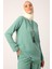 Yeşil-Kolyeli Bol Paça Pantolonlu Tunikli Takım 5
