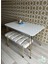 Gold Metal Ayaklı 70 x 110 Parlak Beyaz Mutfak Masası -Balkon-Çalışma Masası 1