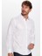 Erkek Modern Fit Dar Kesim Pamuklu Kolay Ütü Armürlü beyaz gömlek 1