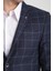 Vasco Koyu Lacivert Erkek Ekose Kareli Esnemeyen Kumaş Slim Fit Blazer Ceket 2
