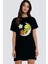 Ay Yıldız Siyah Kısa Kollu Penye T-Shirt Elbise 1