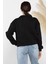 Dik Yaka Yarım Fermuarlı Şardonlu Kadın Sweatshirt 3