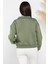 Dik Yaka Yarım Fermuarlı Şardonlu Kadın Sweatshirt 3