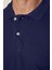 Erkek Slim Fit Dar Kesim Pamuklu Yumuşak Dokulu Serin Tutan Kumaş Düz Pike Lacivert Polo Yaka Tişört 4