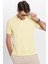 Erkek Slim Fit Dar Kesim Pamuklu Yumuşak Doku Nefes Alan Kumaş Kıvrılmaz Yaka Sarı Polo Yaka Tişört 2