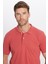 Erkek Slim Fit Dar Kesim Pamuklu Yumuşak Dokulu Serin Tutan Kumaş Düz Kiremit Renk Polo Yaka T-Shirt 1