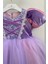Rapunzel Kız Çocuk Kostüm Kadife Kollu Lila Hotcouture 2