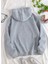 Unisex Gri Kapüşonlu Kanguru Cepli Sweatshirt 2