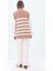 Bisküvi-Ekru-Çizgili Fermuarlı Triko Süveter 4