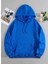 Unisex Saks Mavi Kapüşonlu Kanguru Cepli Sweatshirt 1