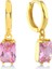 Pink Zirconia Taşlı Küçük Baget Kesim Küpe 1