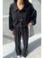 Siyah Ters Dikiş Detay Polo Yaka Triko Takım 4