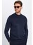 Erkek Slim Fit Dar Kesim Yumuşak Dokulu Tüylenmeyen Lacivert Yarım Balıkçı Yaka Triko Kazak 1