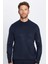 Erkek Slim Fit Dar Kesim Yumuşak Dokulu Tüylenmeyen Lacivert Yarım Balıkçı Yaka Triko Kazak 2