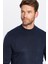 Erkek Slim Fit Dar Kesim Yumuşak Dokulu Tüylenmeyen Lacivert Yarım Balıkçı Yaka Triko Kazak 3