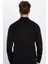 Slim Fit Dar Kesim Yarım Balıkçı Yaka Tüylenmeyen Yumuşak Dokulu Siyah Erkek Kazak 5