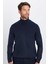 Erkek Slim Fit Dar Kesim Yumuşak Dokulu Tüylenmeyen Lacivert Tam Balıkçı Yaka Triko Kazak 2