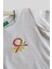 4-14 Yaş Benetton Sim Baskı Kız Çocuk Tişört Beyaz 2