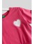 4-14 Yaş Benetton Kalp Baskı Kız Çocuk T-Shirt Fuşya 2