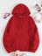Unisex Kırmızı Kapüşonlu Kanguru Cepli Sweatshirt 1