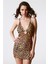 TP100782 Leopar Baskılı Alımlı Elbise 1