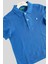 6-14 Yaş Benetton Erkek Çocuk Mavi Logolu Pike Polo T-Shirt 2