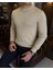 Italyan Stil Slim Fit Erkek Bisiklet Yaka Triko Kazak Camel T13133 2