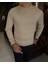 Italyan Stil Slim Fit Erkek Bisiklet Yaka Triko Kazak Camel T13133 3