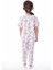 %100 Pamuk Interlok Kumaş Çiçek Desenli Kısa Kollu Kız Çocuk Pijama Takımı (3,4,5,6,7,8 Yaş) 3