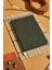 Haki Termo Deri Kadife Dokunuş Kişiye Özel Çizgili Düz Defter 2