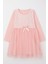 Kız Çocuk Uzun Elbise Çiçek Güpür Nakışlı 4-8 Yaş, Pembe 1
