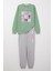 Kız Çocuk Eşofman Takım Renkli Yazı Baskılı 8-12 Yaş, Mint Yeşili 1