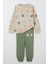 Erkek Çocuk Eşofman Takım Sevimli Fil Desenli 1-4 Yaş, Bej 6
