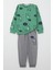 Erkek Çocuk Eşofman Takımı Sevimli Dinozor Desenli 1.5-5 Yaş, Mint Yeşili 1