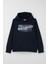 Erkek Çocuk Sweatshirt Yazı Baskılı Kanguru Cepli Kapüşonlu 8-14 Yaş, Lacivert 1