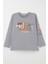 Erkek Çocuk Uzun Kollu Tişört Yazı Baskılı 6-12 Yaş, Gri 1