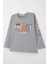 Erkek Çocuk Uzun Kollu Tişört Yazı Baskılı 6-12 Yaş, Gri 3