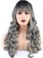 Dalgalı Perçemli Uzun Fiber Sentetik Peruk - Siyah / Gri Ombreli 1
