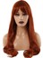 Kahküllü Uzun Dalgalı Fiber Sentetik Peruk - Bakır 1
