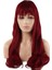 Kahküllü Uzun Dalgalı Fiber Sentetik Peruk - Kızıl 1