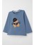 Erkek Bebek Uzun Kollu Tişört Havalı Ayıcık Nakışlı 9 Ay-3 Yaş, Indigo 3