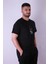 3 Lü Dağ Baskı Siyah Erkek T-Shirt 2