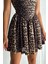 Leopar Desenli Straplez Balon Elbise 4
