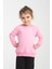 Kız Çocuk Oversize Bisiklet Yaka Basic Sweatshirt 2