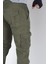 Kışlık Regular Gabardin Haki Kargo - Likralı, Paçası Lastikli 5