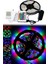 Şerit LED Rgb 5 Metre 16 Renk Kumandalı Adaptörlü 3 Çipli LED Hazır Set Tak Çalıştır Slikonlu 1