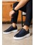 Tommy Erkek Deri Sneakers Ayakkabı Lacivert 3