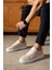 Tommy Erkek Deri Sneaker Ayakkabı Bej 3