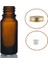 10 ml Kahverengi Şişe Sarı Metal Düz Kapaklı, 12 Adet, Cam Şişe, Kozmetik Şişesi 1