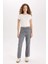 Straight Fit Yüksek Bel Bilek Boy Jean Yıkamalı Pantolon E3416AXNS 2